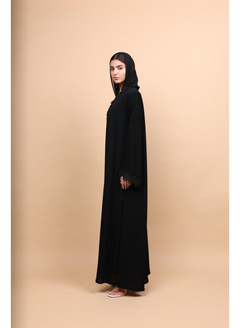 اكسا عباية أوبسيديان رويال ذات الدانتيل الأمامي - Image 5